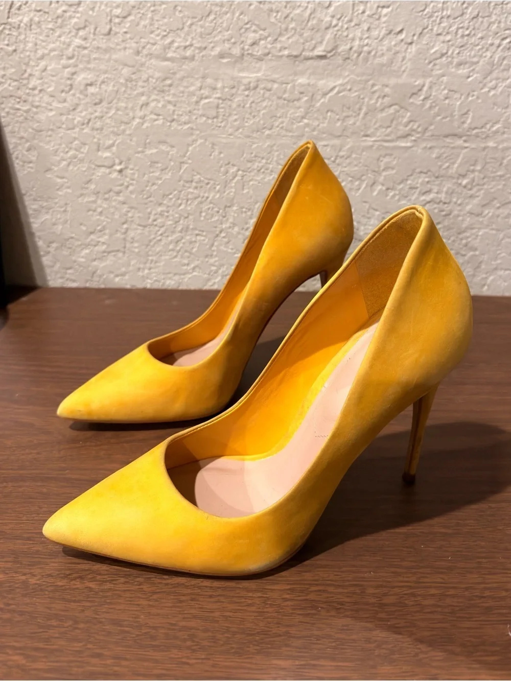 Aldo Mustard Yellow Pointed-Toe High Heels 8.5 womens heels